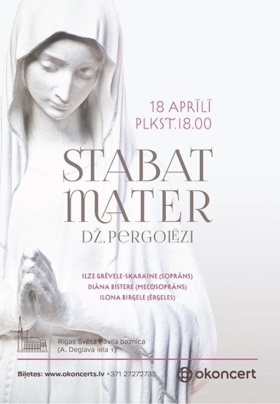 'Stabat Mater' Dž. Pergolēzi. Lieldienu koncerts sveču gaismā