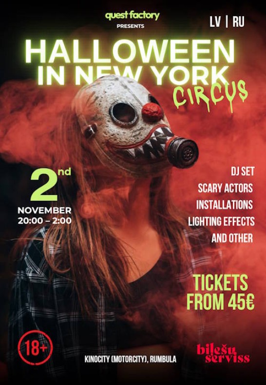 Atcelts - Circus Halloween Party in New York (18+ gadi)