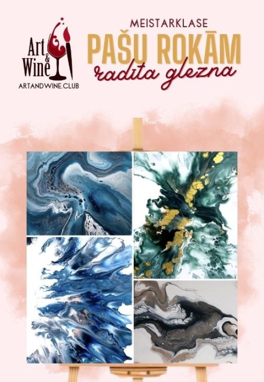 Art&Wine radošā meistarklase: Fluid Art